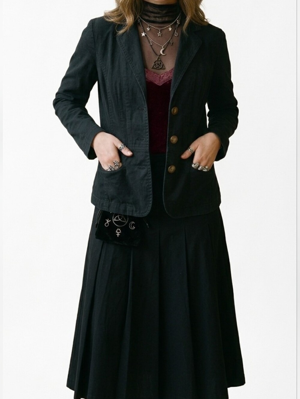 Liz Claiborne Black Cotton Blazer